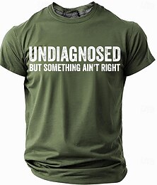 baratos -Camiseta Masculina Engraçada Gráfica de Manga Curta NÃO DIAGNOSTICADO MAS ALGO NÃO ESTÁ CERTO Camiseta de Humor de Estilo de Vida