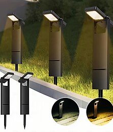 olcso -napelemes ösvénylámpák, kettős színhőmérsékletű kültéri, állítható fejű napelemes ösvénylámpák, vízálló, napelemes tájvilágítás kertbe, 1 db