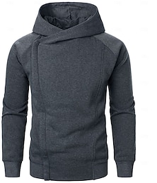economico -Per uomo Felpa con cappuccio Maglia Felpa con cappuccio a zip intera Nero Blu marino Grigio scuro Con Cappuccio Semplice Cerniera Sport & Outdoor Quotidiano Abbigliamento casual alla moda Cool Casual