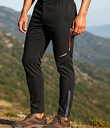 abordables -Hombre Pantalones para senderismo Pantalones de lluvia para senderismo Pantalones de protección Al aire libre Ajuste regular Impermeable Resistente al Viento Prendas de abajo Cintura elástica Negro