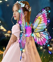 Недорогие -Эльф Бабочка День всех святых Электрические крылья бабочки фантазия Музыка Мигает Хлопанье Детские Взрослые Жен. Девочки Хэллоуин Карнавал Выступление Для вечеринок Легкие костюмы на Хэллоуин