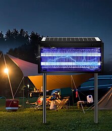 abordables -Piège à insectes solaire d'extérieur, piège à moustiques électrique étanche, lampe anti-moustiques rechargeable avec panneau solaire de 15 W, piège à mouches sans fil pour jardin, terrasse, jardin,