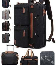 baratos -Mochila masculina multifuncional à prova d'água para laptop - bolsa de viagem de negócios estilo vintage, bolsa transversal de ombro com alça ajustável, com estojo tipo carrinho, perfeita para trabalho, faculdade e viagens curtas