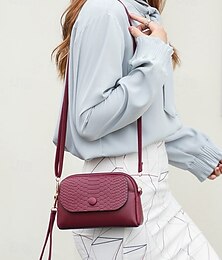 economico -borsa a tracolla da polso in similpelle da donna con patta in stampa coccodrillo – elegante piccola borsa a tracolla per l'uso quotidiano, i viaggi e il lavoro