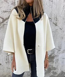 abordables -Mujer Abrigo Chaqueta casual Mantiene abrigado Cómodo Retazos Cremallera Moda Moderno Casual Bloque de color Noche Fin de semana Cremallera Regular Escote Chino Ajuste regular Manga 3/4 Ropa de calle