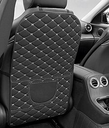 economico -2 pezzi di protezione per sedile auto resistente, anti-sporco, in similpelle nera, con design a punto diamante, coprisedili auto facili da pulire per la protezione dei sedili posteriori.
