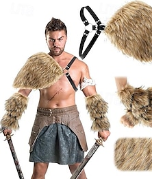 economico -Retrò Vintage Medievale Rinascimento Abiti Costume in pelliccia sintetica Guerriero Vichingo Per uomo Per donna Vichingo Halloween Carnevale Performance Feste LARP Adulti Scialle Altri Accessori