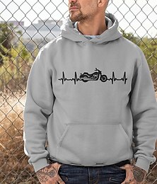economico -Per uomo Felpa con cappuccio Bianco Giallo Rosso Blu Verde Con Cappuccio Moto Tasca Stampato Sport & Outdoor Quotidiano Ferie Poliestere Streetwear Essenziale Casual Primavera Autunno Abbigliamento