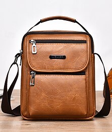 economico -Borsa a tracolla impermeabile in similpelle da uomo con design multitasche – borsa a tracolla da viaggio casual per spostamenti quotidiani, lavoro o gite del fine settimana
