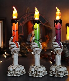 abordables -1 pièce 21,5 cm Halloween fantôme main LED bougie électronique lumière décorative intérieur restaurant fête décoration lumière décoration lumière