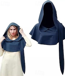 preiswerte -Retro Vintage Mittelalterlich Renaissance Umhang Mit Kapuze Schals Wikinger Ranger Damen Vikinger Halloween Karneval Leistung Party LARP Erwachsene Schal