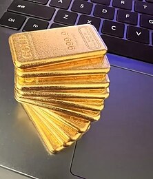 お買い得  -10個の金の延べ棒レプリカ装飾品、家の装飾用の金属製ミニ金塊、富のシンボルの装飾、新年、クリスマス、バレンタインデーに最適なギフト &パーティーの記念品