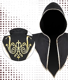 economico -Retrò Vintage Medievale Rinascimento Mantello Mantello con Cappuccio Vichingo Prete Per uomo Halloween Carnevale Performance LARP Adulti Mantello