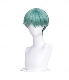 economico -parrucca corta verde ispirata al film anime kpop cosplay
