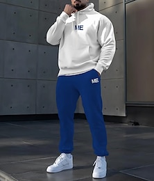 abordables -Hombre Bloque de color 2 piezas Conjuntos de sudaderas 3D Chándal Sudadera con capucha Manga Larga Pantalones largos Con Capucha Deportivo Casual / Diario Ropa Deportiva Impresión 3D Con Capucha