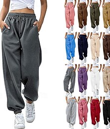 economico -Per donna Pantaloni Cargo Pantaloni Eleganti Streetwear Casual Lunghezza intera Naturale Semplice Tasca Design con Coulisse Elastica Comodo All'aperto Streetwear Ferie Grigio scuro Aalbicocca Marrone