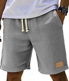 economico -Per uomo Shorts Pantaloncini Estivi Shorts da Spiaggia Tasca Elastico in vita Coulisse Semplice Comodità Traspirante Corto Vacanza Ferie Spiaggia Hawaiano Boho Nero Bianco