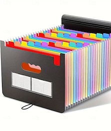 billiga -arkivorganisatör, expanderande arkivmapp med 25 fickor, dokumenthållare i plast för A4-format &brevformat, kvitto- och pappersorganisatör för kontor, skola, hem