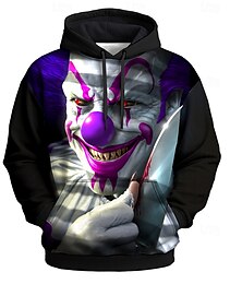 abordables -Sudadera con capucha del Joker con gráfico 3D de Tom Wood para hombre, sudadera con capucha, cuello redondo, estampado punk 3D, ropa de calle para club, cordón negro, otoño e invierno, diseñador