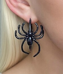 economico -Orecchini a cerchio da donna a forma di ragno di Halloween – gioielli pendenti in lega, stile punk gotico, accessorio leggero per feste in costume, cosplay e serate spettrali