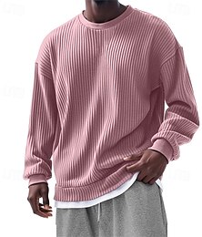 economico -Per uomo Maglia Aalbicocca Rosa Rosso Blu marino Verde Girocollo Semplice Jacquard Sport & Outdoor Quotidiano Ferie Poliestere Streetwear Essenziale Casual Primavera Autunno Abbigliamento Felpe con