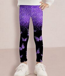 abordables -Fille 3D Papillon Pantalons Leggings Printemps Automne Mignon Basique Enfants 4-12 ans Extérieur Occasionnel Quotidien Coupe régulière