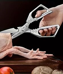 Недорогие -кухонные ножницы из нержавеющей стали – прочные ножницы для разделки куриных костей, мяса и садовой обрезки, многоцелевые промышленные ножницы для дома, ресторанов и мясников