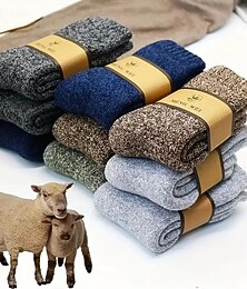 olcso -5 pár vastag, kevert szálú férfi téli zokni, kényelmes, masszív, félvádliig érő, puha és meleg, ideális hétköznapi viseletre és hideg időjárásra, prémium anyagból