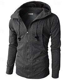economico -Per uomo Felpa con cappuccio Felpa con cappuccio a zip intera Felpa con cappuccio in pile Rosso bordeaux Nero Verde militare Blu marino Cachi Con Cappuccio Semplice Patchwork Sport & Outdoor Casuale