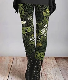 abordables -Femmes Pantalons Leggings Leggings confortables Streetwear Occasionnel Longueur complète Taille haute Fleuri Taille Élastique Imprimé Respirabilité Confortable Élastique Vacances Rue Tenue quotidienne