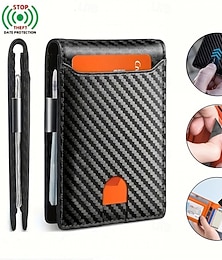 זול -ארנק לגברים עם חסימת RFID, מחזיק כרטיסים קצר מעור מתקפל, מגן לכרטיסי זיהוי וכרטיסי אשראי, קיבולת גדולה, ארנק גברים נייד לשימוש יומיומי