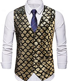 preiswerte -Retro Vintage Goldene Zwanziger 1920er Weste Gentleman Gangster Pailletten Pailletten Kostüm Herren Karnevalskostüm Weihnachten Halloween Karneval Cocktailparty Themenparty