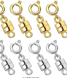 abordables -Lot de 8 fermoirs et fermetures magnétiques puissants pour colliers, convertisseurs de fermoirs de bijoux plaqués or et argent pour bracelets, colliers et chaînes