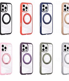 economico -telefono Custodia Per iPhone 17 Pro Max 17 Air 16 15 14 Pro Max Plus 13 Pro Max Copertura Posteriore Supporta la Ricarica Wireless Cavalletto Resistente agli urti Retrò TPU Acrilico
