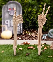 abordables -piquets de mains de squelette, piquets de bras de crâne, ornement de jardin effrayant pour Halloween, scènes de cimetière d'arrière-cour ajoutant une atmosphère d'horreur