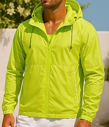 economico -Per uomo Giacca con cappuccio Giacca sportiva con tasche Manica Lunga Top Athleisure Autunno Protezione Solare Leggero All'aperto Viaggio Sportivo abbigliamento sportivo Abbigliamento sportivo Tinta