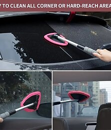 levne -5v1 čistič čelního skla z mikrovlákna pro auto, výsuvná rukojeť se 4 opakovaně použitelnými podložkami, čistič autoskel pro vnitřní i vnější okna