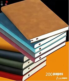 お買い得  -A5 シーピンノート レザー オフィス ジャーナル 日記 メモ帳 文房具 学生 クラス 罫線入りノート 100ページ/200ページ