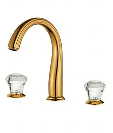 economico -Rubinetto per lavabo - Classico / Ampia diffusione Galvanizzato Rubinetto a tre fori Due maniglie tre foriBath Taps