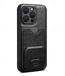 voordelige -telefoon hoesje Voor 16 15 14 Pro Max Plus 16e 13 Pro Max Achterkant Kaartsleuf Schokbestendig Retro TPU PU-nahka