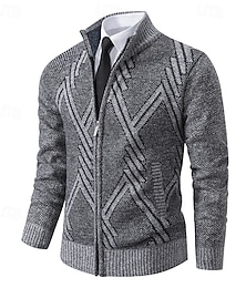 preiswerte -Herren Pullover Kleid Pullover Strickjacke Reißverschluss-Pullover Strickpullover Gerippt Stricken Normale Oberteile Gestrickt Gerippt Einfach Rollkragen Mode Schals Formell Geschäft Bekleidung