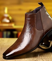 preiswerte -Braune Chelsea-Stiefel für Herren – elegante Stiefeletten fürs Büro, Geschäftstreffen und formelle Outfits