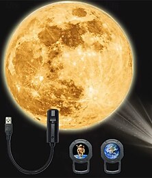 voordelige -maan aarde astronaut lamp projector nachtlampje 360 maan projectielamp usb ster nachtlampje oplaadverlichting met 3 standen romantische sfeerlamp voor selfie achtergrond slaapkamerinrichting