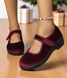 abordables -Chaussures Mary Jane bordeaux pour femmes – Chaussures plates décontractées, souples et antidérapantes, avec bride, idéales pour le travail, les fêtes et les vacances