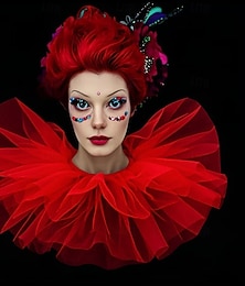 levne -Rokoko Viktoria Tarzı Renesanční Tylový límec s volány Cirkus Klaun Maškarní kostým Unisex předvečer Všech svatých Karneval Výkon LARP Ren Faire Dospělí Límeček Celý rok