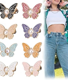 economico -Confezione da 8 fermagli a farfalla staccabili per stringere la vita – fermagli per bottoni di jeans regolabili senza cuciture, stringivita istantaneo per jeans larghi, regolatore di vita rimovibile in 8 colori