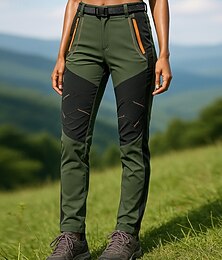 abordables -Mujer Pantalones para senderismo Pantalones impermeables Pantalones de protección Retazos Al aire libre Ajuste regular Impermeable Resistente al Viento Prendas de abajo Bolsillo Negro Verde Ejército