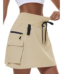 abordables -Femmes Jupe Occasionnel Au-dessus du genou Taille Basse Jupes Bloc de Couleur Patchwork Micro-Élastique Vacances Rue Noir Blanche Jaune Amande Automne Polyester