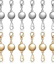abordables -Lot de 12 fermoirs et fermetures magnétiques pour colliers et bracelets, rallonges magnétiques puissantes pour bijoux, or &fermoirs ronds plaqués argent pour la fabrication de bijoux DIY