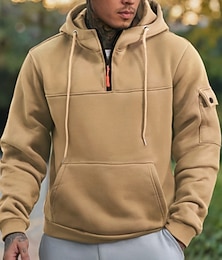 economico -Per uomo Felpa con cappuccio Felpa con cappuccio a zip intera Felpa con cappuccio in pile Felpa con cappuccio tattica Nero Blu marino Cachi Grigio chiaro Grigio scuro Con Cappuccio Semplice Cerniera